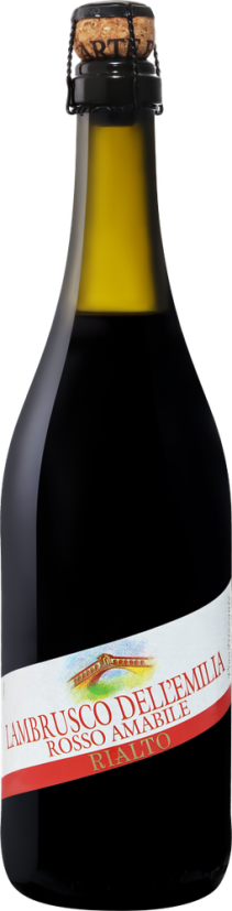 Игристое вино Ламбруско дель Эмилия Риалто красное полусладкое 0,75л