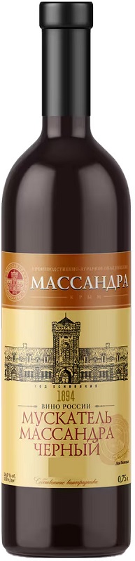 Вино ликерное Мускатель Массандра Черный красное сладкое 0,75л