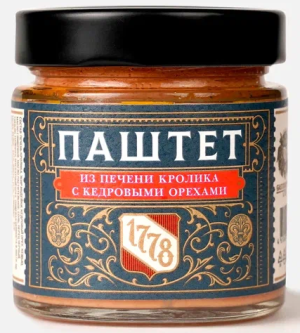 Паштет Гастрономия 1778 из печени кролика с кедровыми орехами 100г