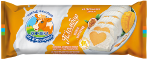 Мороженое Коровка из Кореновки Пломбир Полено Манго Маракуйя 400г двухслойное Мороженое Коровка из Кореновки Пломбир Полено Манго Маракуйя 400г двухслойное