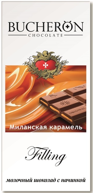 Шоколад молочный Бушерон Филлин Миланская карамель 85г