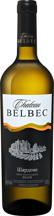 Вино Шато Бельбек Шардоне белое полусладкое 0,75л