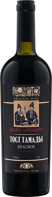 Вино Тост Тамады красное полусладкое 0,75л
