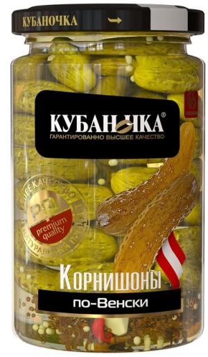 Огурцы корнишоны Кубаночка по-Венски 360г ст/б