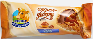 Крем десерт Коровка из Кореновки в вафельном рожке с вареной сгущенкой 40г