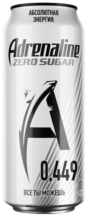 Напиток энергетический б/алк. газ. Адреналин Раш Зеро Шугар Сильвер Энерджи 0,449л ж/б