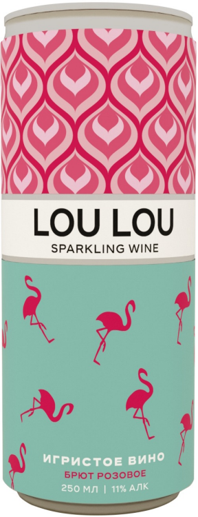 Игристое вино Лу Лу розовое брют 0,25л ж/б