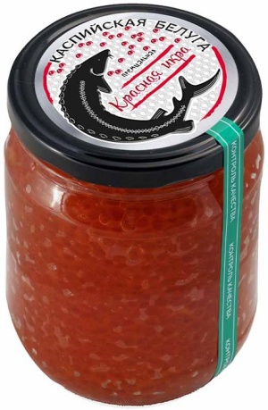 Икра красная горбуши Каспийская Белуга Премиальная зернистая фасованная 500г ст/б