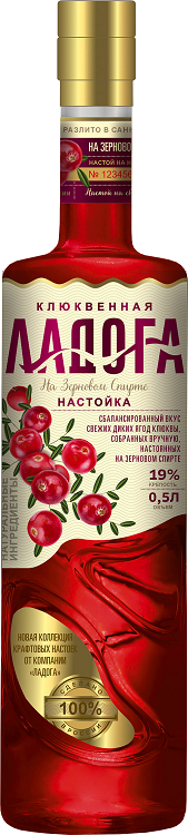 Настойка сладкая Клюквенная Ладога 0,5л