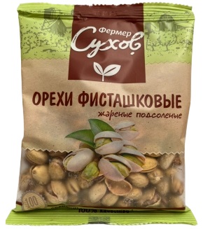 Фисташки Фермер Сухов жареные подсоленые 100г