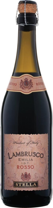 Игристое вино Ламбруско дель Эмилия Стелла Россо красное полусладкое 0,75л