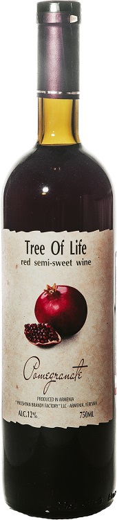 Плодовая алкогольная продукция Дерево Жизни Гранат полусладкая 0,75л