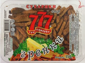 Гренки Пирсен 777 со вкусом сыра 150г