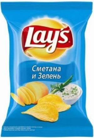 Чипсы Лейз сметана зелень 70г