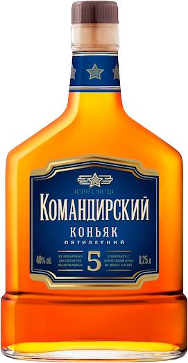 Коньяк Командирский 5 лет 0,25л 