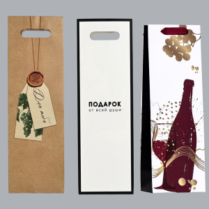 Пакет под бутылку  КРАФТ 14х8х32