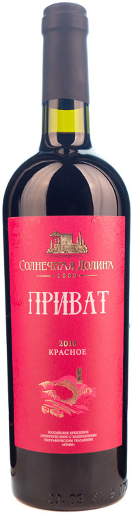 Вино ликерное Приват Солнечная Долина красное сладкое 0,75л