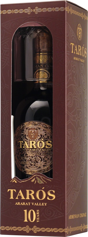 Коньяк Тарос 10 лет 0,5л п/у с бокалом