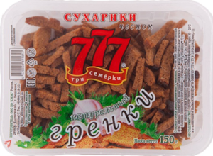 Гренки Пирсен 777 со вкусом чеснока 150г