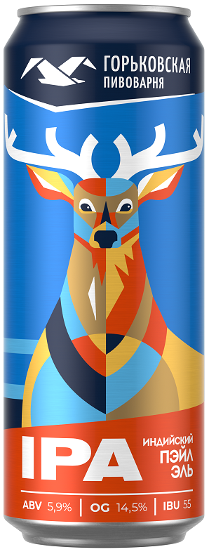 Пиво Горьковская Пивоварня ИПА Индийский Пэйл Эль 0,45л ж/б