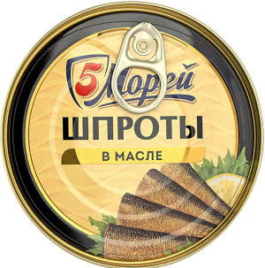 Шпроты в масле Пять морей 160г