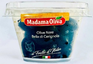 Оливки черные Белла Чериньола 250г c косточкой