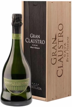 Игристое вино Кава Гран Клаустро Кастилло Перелада брют натюр белое 0,75л п/у (дерево)