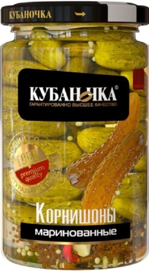 Огурцы корнишоны Кубаночка 360г ст/б