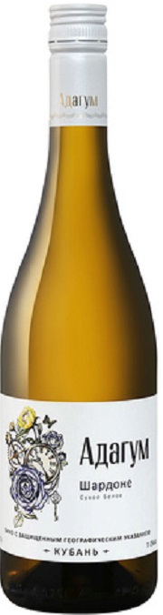 Вино Адагум Шардоне белое сухое 0,75л