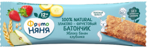 Злаково-фруктовый батончик ФрутоНяня яблоко банан клубника 25г