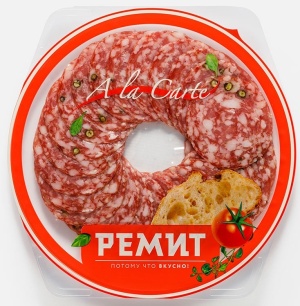 Колбаса сырокопченая Ремит Сальса 80г нарезка