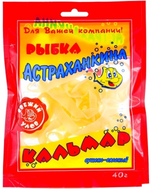 Кольца кальмара Астраханкина рыбка 40г Кольца кальмара Астраханкина рыбка 40г