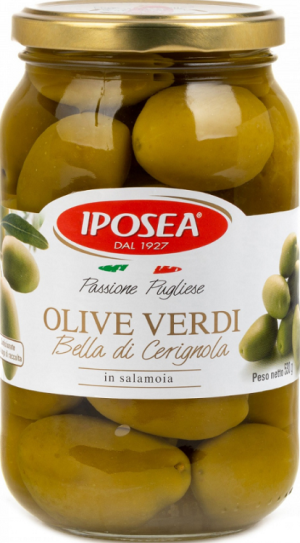 Оливки ИПОСЕА Белла ди Чериньола 530г ст/б