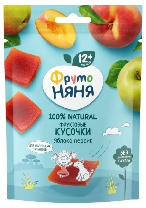 Фруктовые кусочки ФрутоНяня яблоко персик 53г