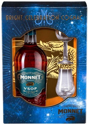 Коньяк Монне VSOP 0,7л п/у + 2 бокала