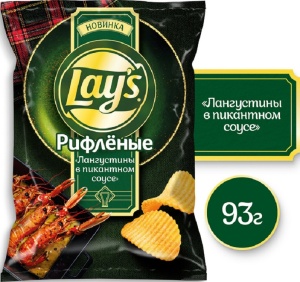Чипсы Лейз рифленые Лангустин в пикантном соусе 93г