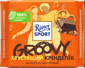 Шоколад молочный Риттер спорт хрустящий кренделек 100г