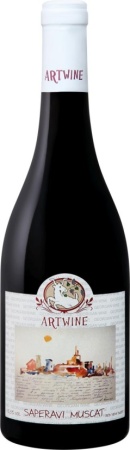 Вино Саперави Мускат Артвайн красное полусладкое 0,75л