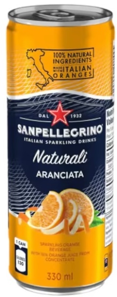 Напиток б/алк. газ. Сан Пеллегрино Натурали Аранчата с соком апельсина 0,33 ж/б