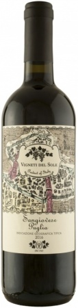 Вино Виньети дель Соле Санджовезе Пулия красное полусухое 0,75л