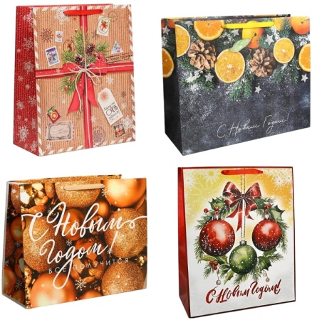 Пакет ламинированный XL 40×49×19 см Новый Год