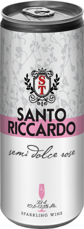 Игристое вино Санто Риккардо розовое полусладкое 0,33л ж/б