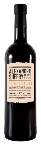 Вино ликерное Херес Медиум Алехандро белое полусладкое 0,75л