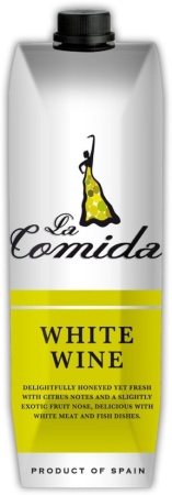Вино Ла Комида белое сухое 1л