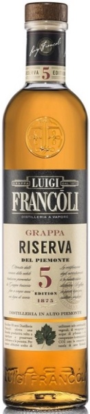 Водка виноградная Граппа Луиджи Франколи Ризерва дель Пьемонт 5 лет 0,7л