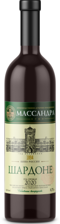 Вино Массандра Шардоне белое сухое 0,75л