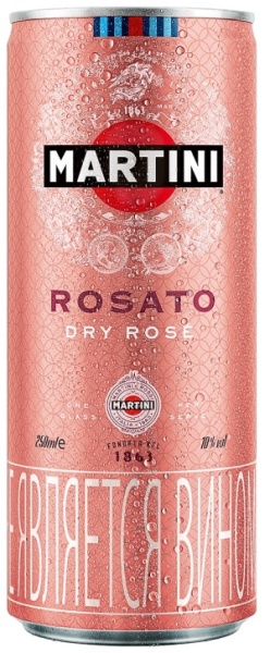 Напиток виноградосодержащий газ. Мартини Розато розовый полусухой 0,25л ж/б