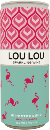 Игристое вино Лу Лу розовое брют 0,25л ж/б