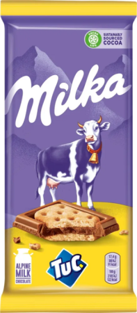 Шоколад Молочный Милка Тук с соленым крекером 87г