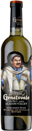 Вино Алазанская долина Генацвале белое полусладкое 0,75л